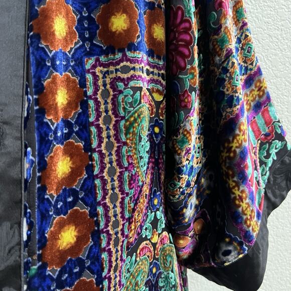 Johnny Was Maggi Short Kimono Sz S Burnt Velvet Beaded Reversible Boho $598 - Picture 9 of 11